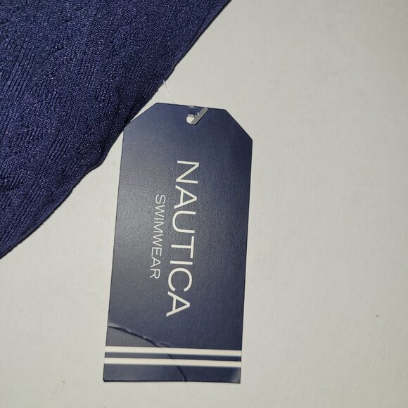 Nautica knit cross-back one-piece swimsuit bathing suit New w/ tags Blue - Picture 4 of 8